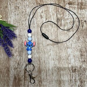 Beaded Stitch Lanyard Neck Accessories Keys ID Holder Handcrafted Office Artisan